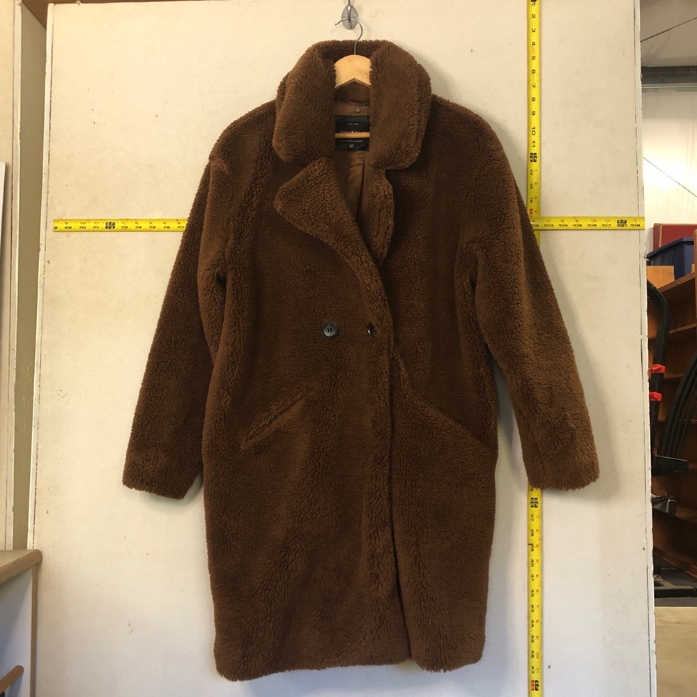 Faux Shearling Teddy Coat - LUCKY BRAND - brown - large